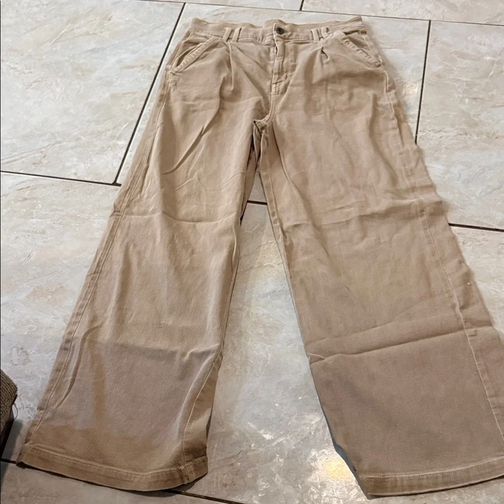 American Eagle Outfitters Beige Wide-Leg Pants - Picture 2 of 4